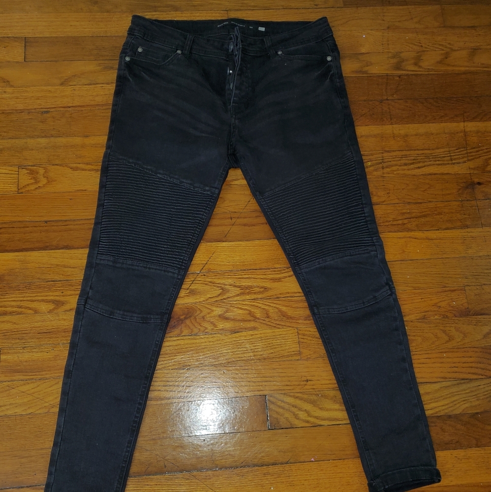 Black brave soul moto jeans